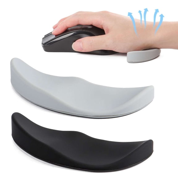 Spencer Ergonomic Mouse Wrist Rest Support Silicone Gel Palm Rest Support Sliding Pad for Office Work, Typing, Gaming, Coding, Pain Relief, Black