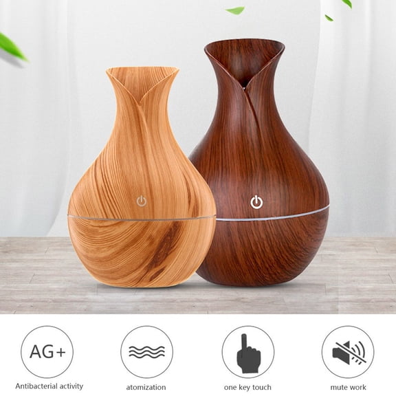 Spencer Essential Oil Diffuser 130ml Aromatherapy Diffuser Cool Mist Ultrasonic Humidifier LED Lights Changing for Home Office Bedroom "Light wood"