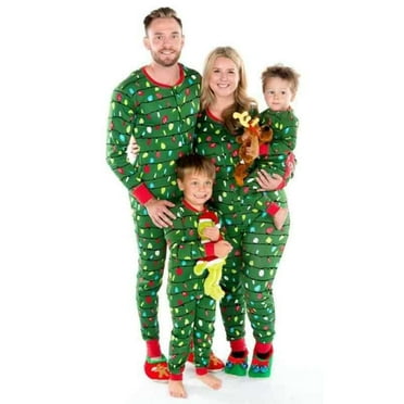 Spencer Family Matching Set Christmas Pajamas Dad Mom Kids Baby Xmas Sleepwear Long Sleeve Home Wear Onesie Pajamas with Button