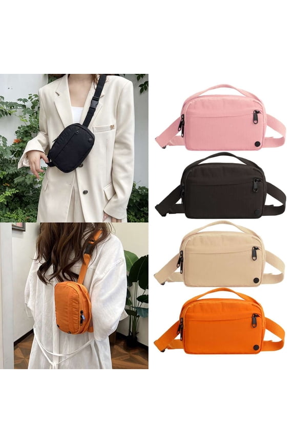 Fanny Pack for Women Crossbody Bag Waist Packs Nylon Belt Purse Chest Bag for Outdoor Cycling Shopping Travel, Black