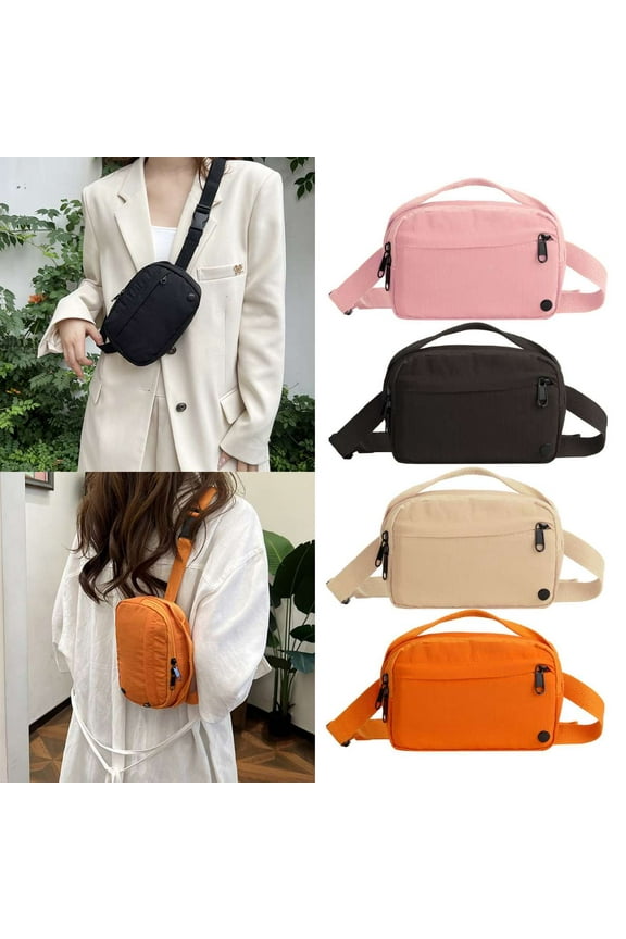 Fanny Pack for Women Crossbody Bag Waist Packs Nylon Belt Purse Chest Bag for Outdoor Cycling Shopping Travel, Pink