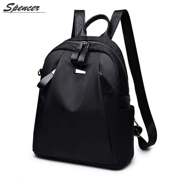 Spencer Fashion Oxford Women Backpack - Water Resistant Travel Satchel Handbag Anti-theft School Shoulder Bags Rucksack for Outdoor Shopping (9.06"*5.12"*12.20",Black)