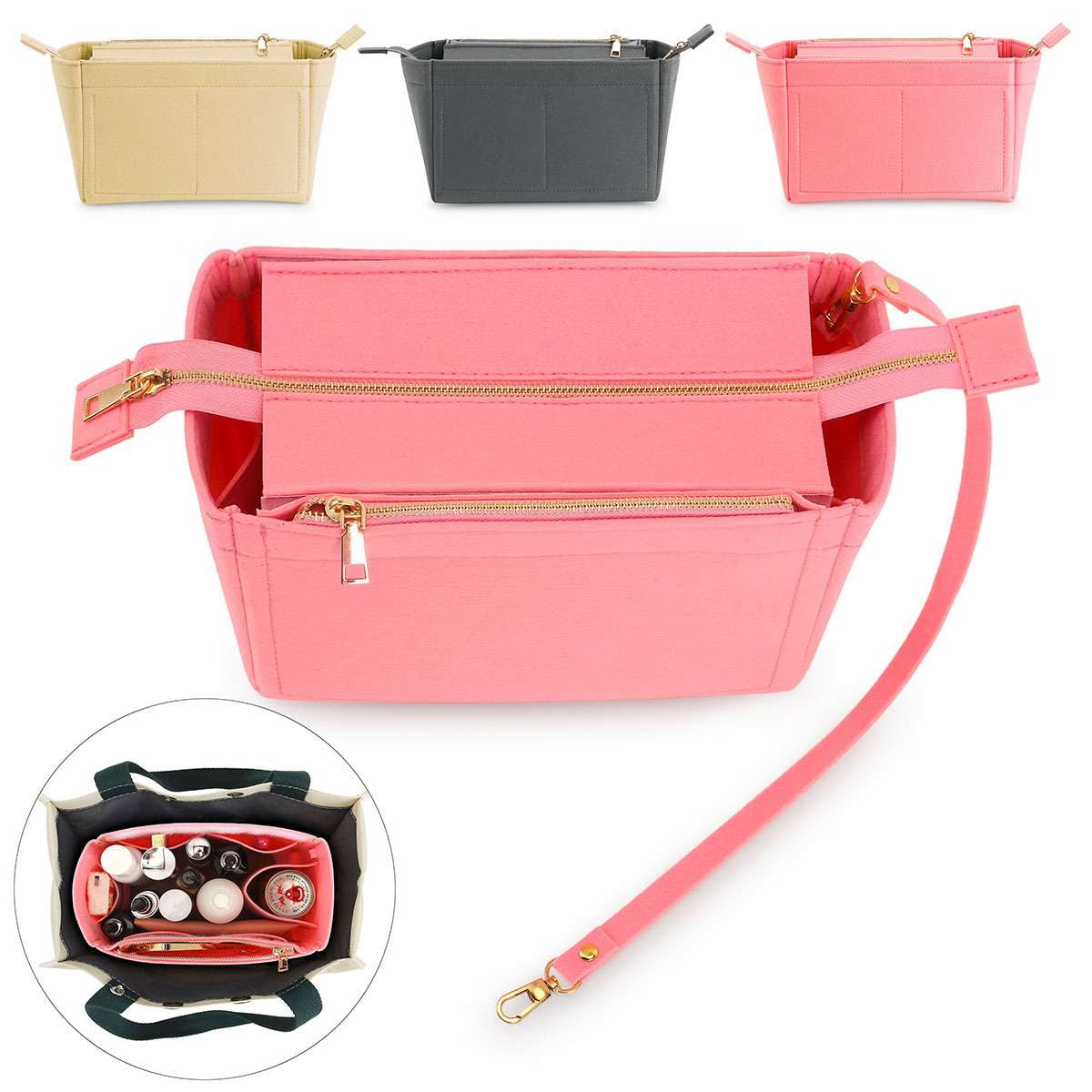 Spencer Felt Purse Organizer Insert, Handbag Tote Shaper Felt Bag ...