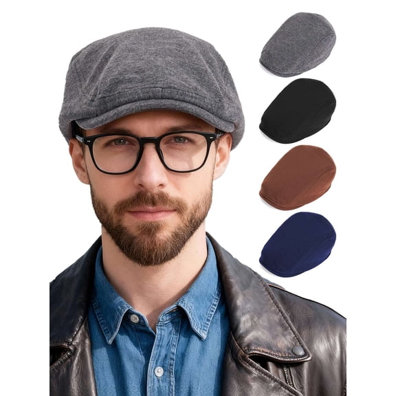 Spencer Flat Ivy Gatsby Newsboy Driving Elastic Male Hat, Beret Hat Newsboy Hats for Men, Gray