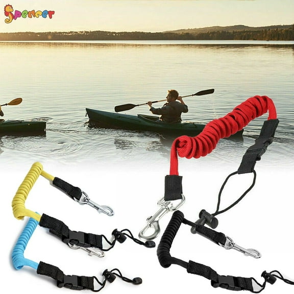 Spencer Folding Kayak Paddle Leash Compass Canoe Fishing Rod Boating Safety Coiled Lanyard