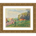 thumbnail image 1 of Spencer Frederick Gore 24x19 Gold Ornate Framed and Double Matted Museum Art Print Titled - Landscape with Cottages (1907), 1 of 4