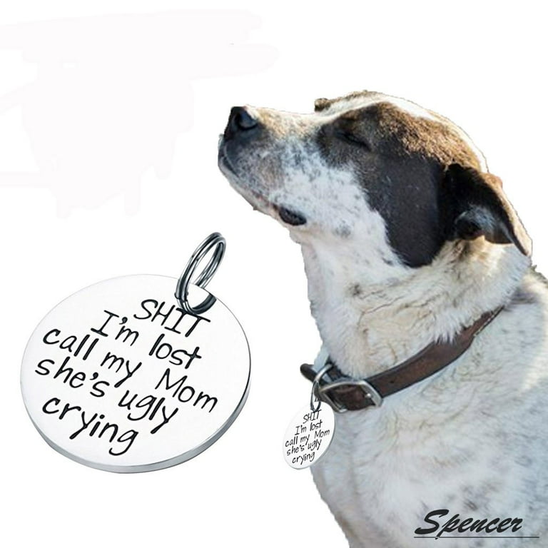Spencer Funny Pet Tags Titanium Steel Engraved Lost Dog Cat ID Tags All Paws Matter Collar Tag for Pet