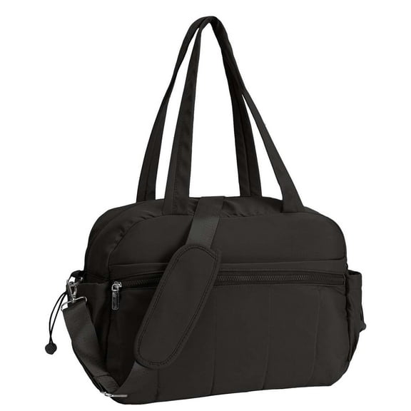 Spencer Gym Bag Travel Duffle Bag for Women, Carry on Overnight Bag with Wet Pocket, Lightweight Water Resistant Weekender Bag, Hospital Bags for Labor Delivery, Black