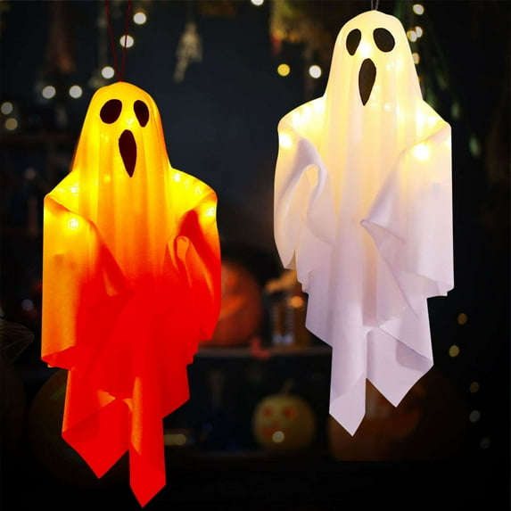 Spencer Halloween Party Decoration Hanging Ghosts Light-Up Spooky Ghosts with LED Light for Front Yard Patio Lawn Garden Home Decor