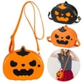thumbnail image 1 of Spencer Halloween Purse Pumpkin Purse Crossbody Bag Novelty Devil Shoulder Bag PU Leather Cross Body Purse Handbag, Orange, 1 of 9