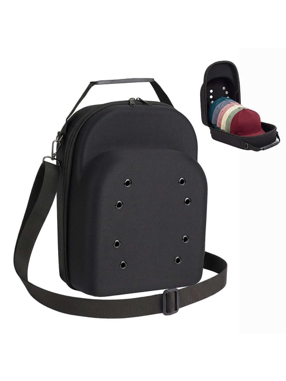 Hard Hat Travel Case, Storage for Baseball Caps with Carrying Handle and Adjustable Shoulder Strap, Hat Organizer Protects up to 6 Hats