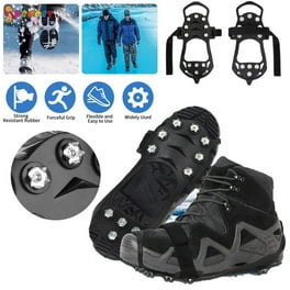 11 Spikes Crampons Anti Slip Microspikes Snow Gripper for Hiking Shoes Boots Black M Walmart