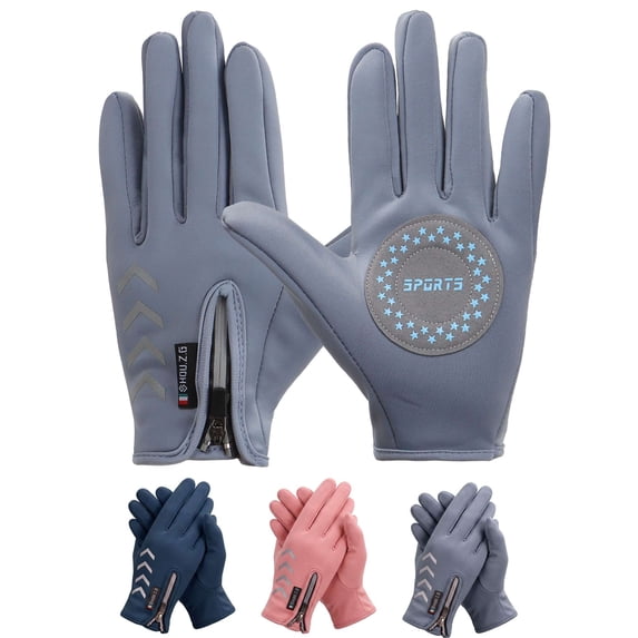 Spencer Kids Gloves Winter Warm Waterproof Snow Gloves Anti-slip Fleece Lined Mittens Outdoor Ski Gloves for Boys Girls (Blue, L)
