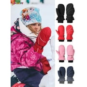 Spencer Kids Ski Gloves Winter Waterproof Snow Mittens Winter Warm Gloves for Boys and Girls Outdoor Activities (Suit 4-9 years)
