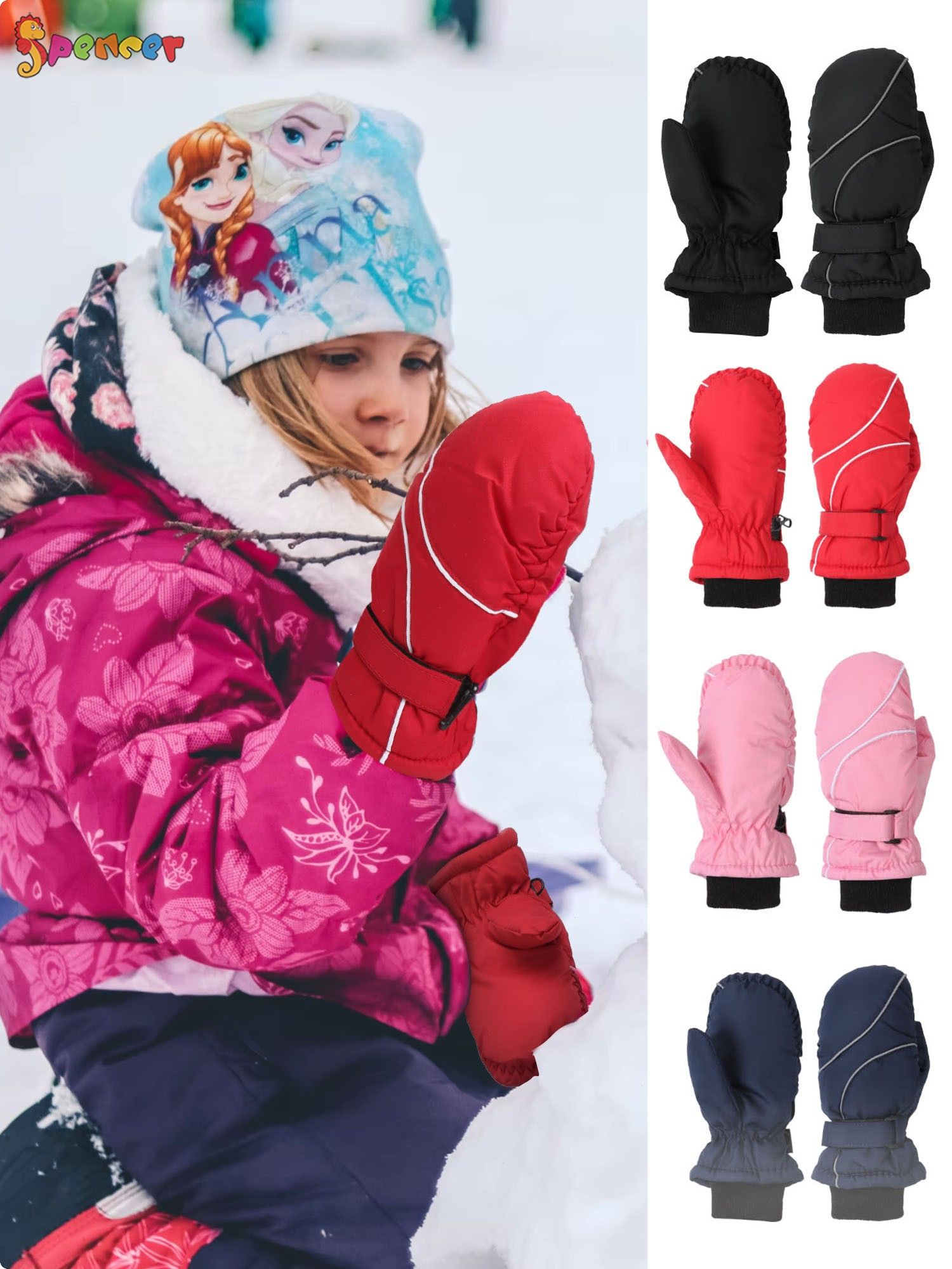 Kids Ski Gloves Waterproof Warm Mittens Kids Ski Gloves Waterproof Warm Mittens