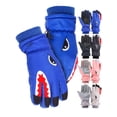 thumbnail image 1 of Spencer Kids Snow Ski Gloves Thickened Warm Winter Gloves Outdoor Waterproof Anti-slip Skating Gloves with Fleece Lining Boys and Girls 8-14 Years, Blue, 1 of 11