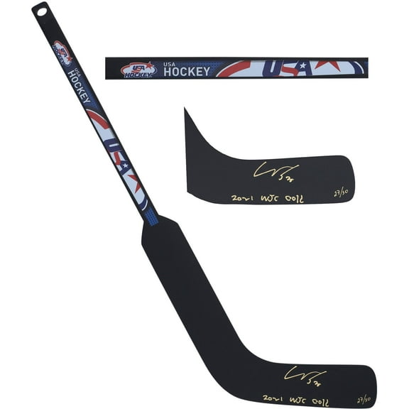 Spencer Knight USA Hockey Autographed Mini Composite Goalie Stick with "2020 WJC Gold" Inscription - Limited Edition of 30 - Fanatics Authentic Certified