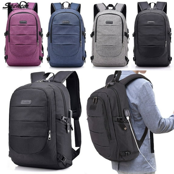 Spencer Laptop Backpack for Men & Women, Anti Theft with lock Water Resistant Business Backpack with USB Charging Port Fits UNDER 17" Laptop & Notebook (Black)