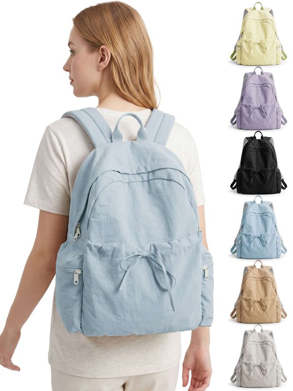 Laptop Backpack Nylon Backpack Purse for Women, Casual Lightweight Daypack Travel Bag with 14 inch Laptop Compartment