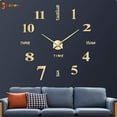 thumbnail image 1 of Spencer Large 3D Frameless Wall Clock Stickers Modern DIY Mirror Wall Clock Decoration for Living Room Bedroom Home Office "Gold", 1 of 8