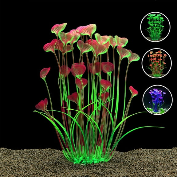 Spencer Large Aquarium Plants Artificial Plastic Fish Tank Plants Decoration Ornament for All Fish (Green)