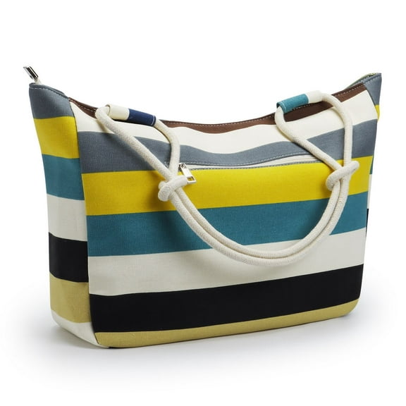 Spencer Large Beach Travel Bag Waterproof Canvas Shoulder Bag Top Zipper Closure Tote Bag for Travel, Gym, Swim and Holiday