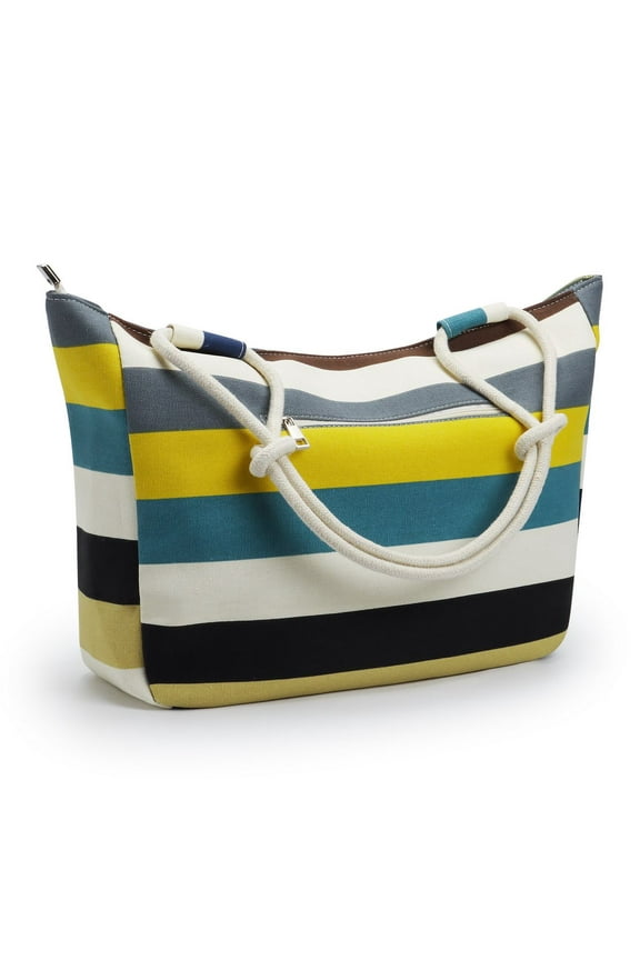 Large Beach Travel Bag Waterproof Canvas Shoulder Bag Top Zipper Closure Tote Bag for Travel, Gym, Swim and Holiday