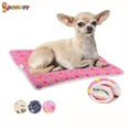 thumbnail image 1 of Spencer Large Dog Cat Pet Sleep Mat Soft Warm Reversible Fleece Crate Bed Mat Kennel Cage Cushion for Large Medium Small Dog Cat (M, Pink), 1 of 8