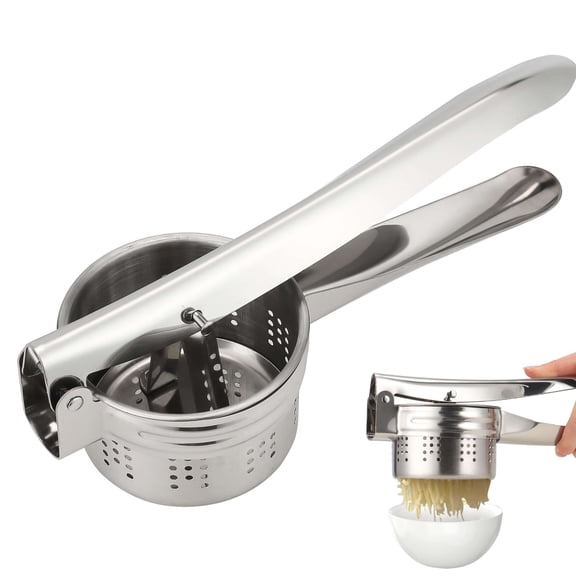 Spencer Large Potato Ricer Heavy Duty Stainless Steel Potato Masher, Press and Mash Kitchen Gadget For Potatoes, Fruits, Vegetables, Baby Food