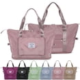 thumbnail image 1 of Spencer Large Travel Tote Bag, Waterproof Expandable Duffel Gym Tote Bag, Weekender Carry on Overnight Bags for Women and Men with Trolley Sleeve Wet Pocket, Travel Duffel Bag, Pink, 1 of 10