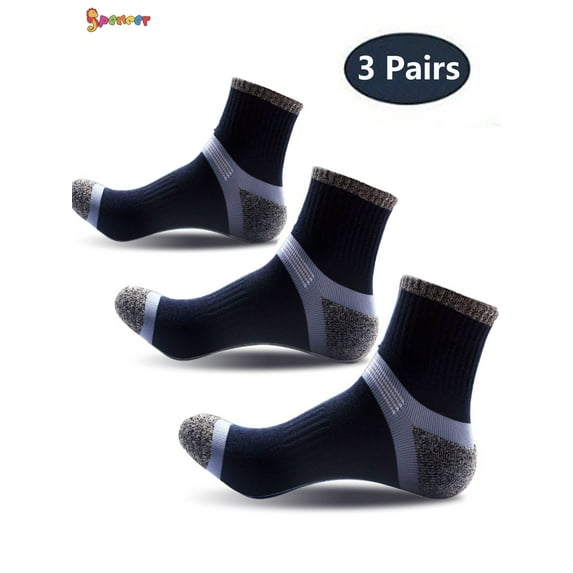 Spencer Low Cut Compression Cotton Running Socks, 3 Pair