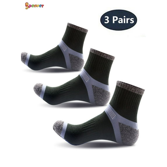 Spencer Low Cut Compression Cotton Running Socks for Men, 3 Pair