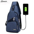 thumbnail image 1 of Spencer Men Crossbody Chest Backpack Messenger Shoulder Sling Bag Daypack with USB Charging for Travel (6.3*2.7*12.6inch, Black), 1 of 6