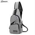 thumbnail image 1 of Spencer Men Crossbody Chest Backpack Oxford Messenger Shoulder Sling Bag Daypack with USB Charging for Travel (6.3*2.7*12.6inch, Gray), 1 of 4