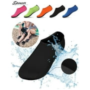 Spencer Men Women Barefoot Water Skin Shoes Aqua Socks for Beach Swim Surf Yoga Exercise "2XL, Black"