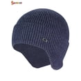 thumbnail image 1 of Spencer Men Women Winter Knit Earflap Hat Warm Skull Cap Cuffed Beanie Hat for Outdoor Ski Hiking "Navy Blue", 1 of 4