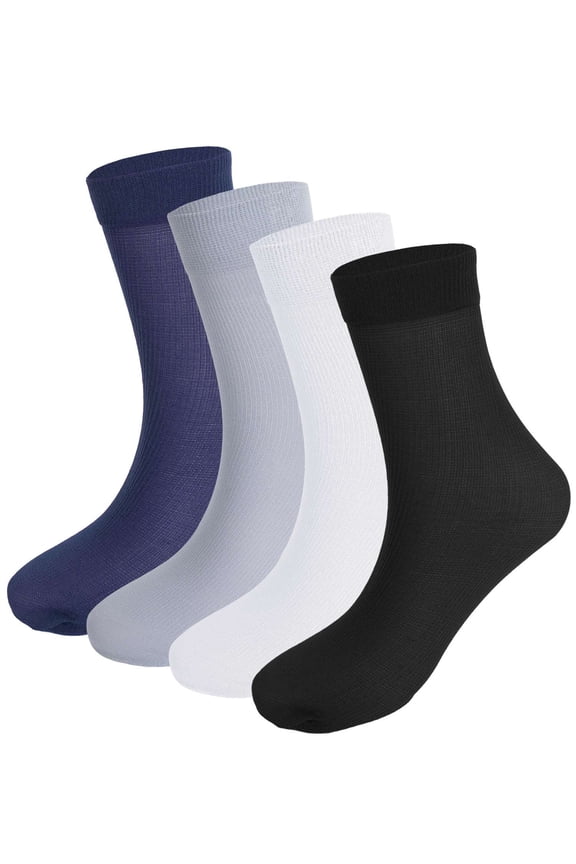 Men's Crew Socks 10-Pack, Sheer Ankle Socks for Men Business Work Casual Travel, Ultra Thin, Comfortable, Moisture-Wikcing, Navy