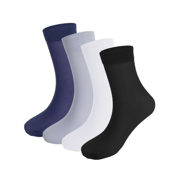 Spencer Men's Crew Socks 10-Pack, Sheer Ankle Socks for Men Business Work Casual Travel, Ultra Thin, Comfortable, Moisture-Wikcing, White