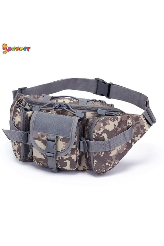 Men's Fanny Pack Nylon Bumbag Waist Bag Multi-pockets Hip Belt Bag for Outdoor Hiking Fishing Hunting "ACU"