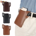 thumbnail image 1 of Spencer Men's Leather Cell Phone Holster Universal Case Waist Bag Sheath with Belt Loop (6.6"*5.3"*0.14", Brown), 1 of 7