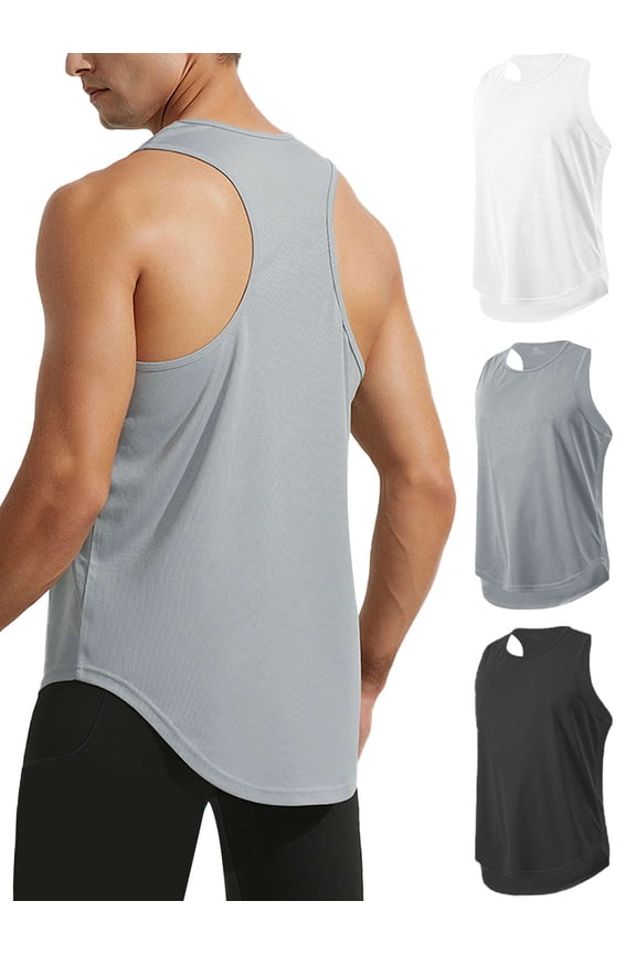 Men's Muscle Gym Tank Top Dry Fit Y-Back Sleeveless Muscle Shirts Quick Dry Workout Tee for Men, Sizes M-3XL