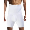 thumbnail image 1 of Spencer Men's Tummy Control Shorts High Wais Slimming Anti-Curling Underwear Body Shaper Seamless Boxer Brief (M, White), 1 of 8