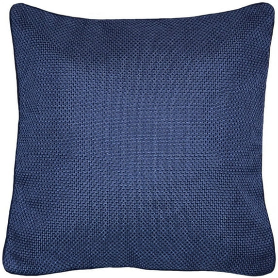 Spencer Mene Basketweave Decorative Throw Pillow, Navy, 20" x 20"