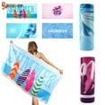 thumbnail image 1 of Spencer Microfiber Sand Free Beach Towel Quick Dry Absorbent Oversized Travel Tool Towels Blanket 63" x 31", Pink Summer, 1 of 8