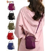 Spencer Mini Cell Phone Purse Small Crossbody Shoulder Bag Smartphone Nylon Pouch Wallet for Women 4.7 * 2.7 * 7.1,Red