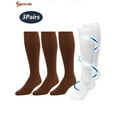 thumbnail image 1 of Spencer Nylon Graduated Compression Socks， 3 Pairs Knee High Stockings 10-20mmHg for Men & Women Best Support for Athletic Running Cycling, 1 of 8