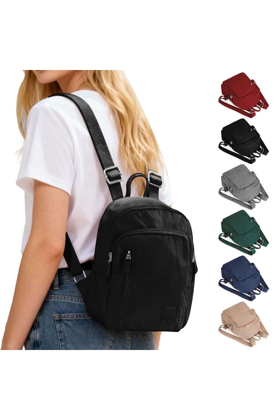 Nylon Women Backpack Small Ladies Backpack Purse Casual Lightweight Shopping Travel Daypack Shoulder Bag for Women, Green