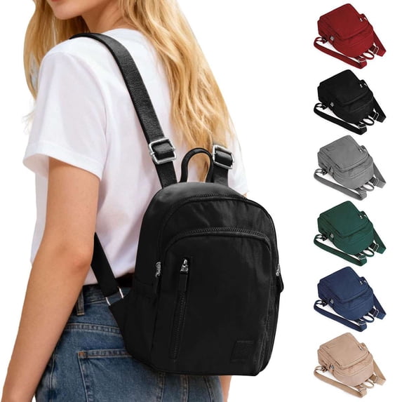 Spencer Nylon Women Backpack Small Ladies Backpack Purse Casual Lightweight Shopping Travel Daypack Shoulder Bag for Women, Navy