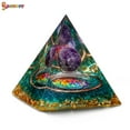 thumbnail image 1 of Spencer Orgone Pyramid Amethyst Crystal Stone Energy Generator Blanacing Chakra for Yoga Reiki Meditaion (Green), 1 of 8