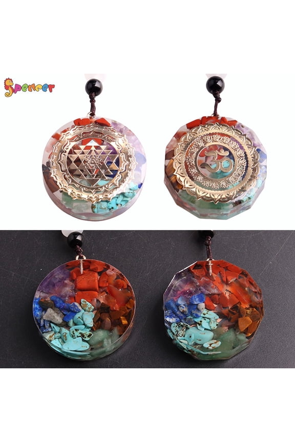 Orgonite Necklace Sri Yantra Pendant Sacred Geometry Chakra Energy Necklace "#A"